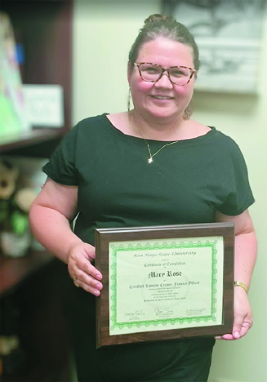 Rose earns certification in county finance