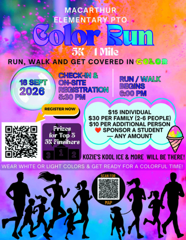 MacArthur Elementary plans 5K Color Fun Run