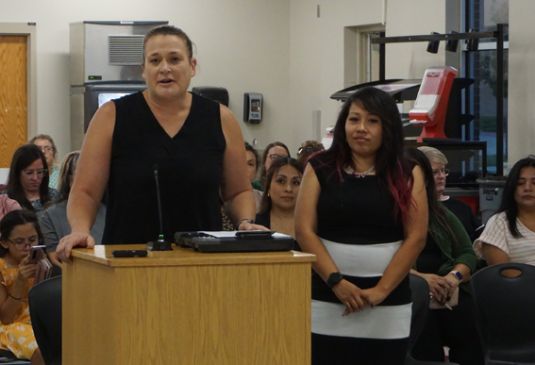 Multiple teacher recognitions at USD 480 meeting